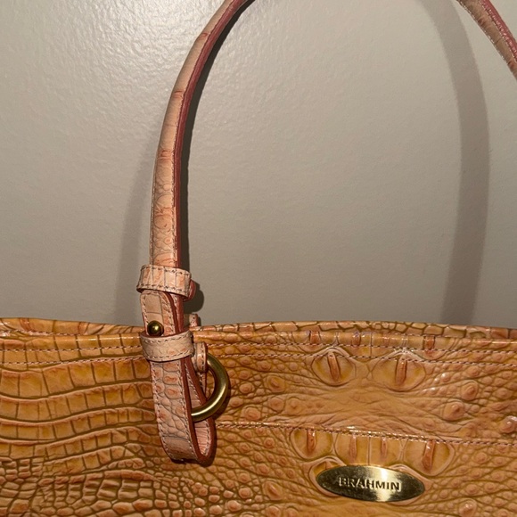 Brahmin Light Brown Croc-Embossed Tote - Picture 14 of 16